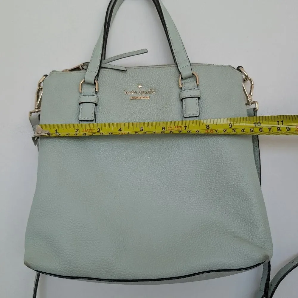 Kate Spade Jackson Street Hayley 100% Leather Sage Green Tote Crossbody Bag